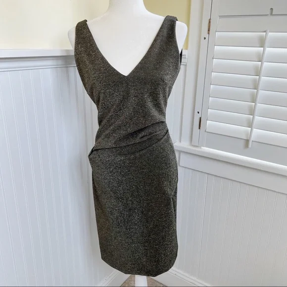 nicole miller black and gold dress Black and Gold Dress by Nicole Miller